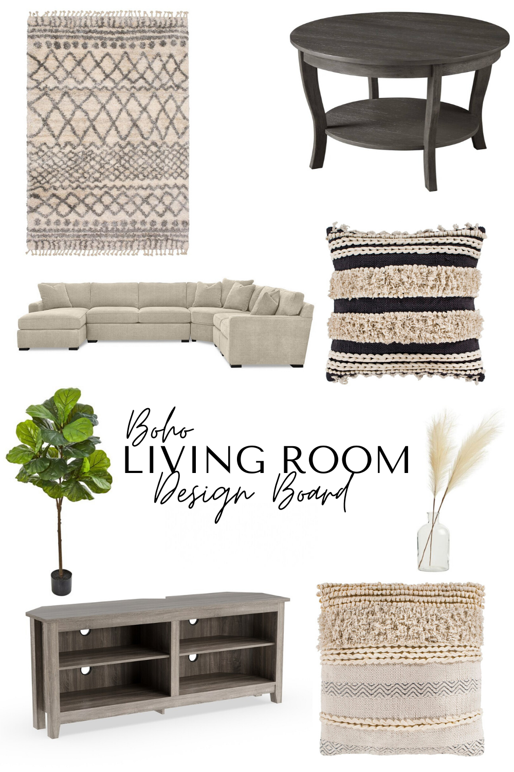 Boho Living Room Design Board