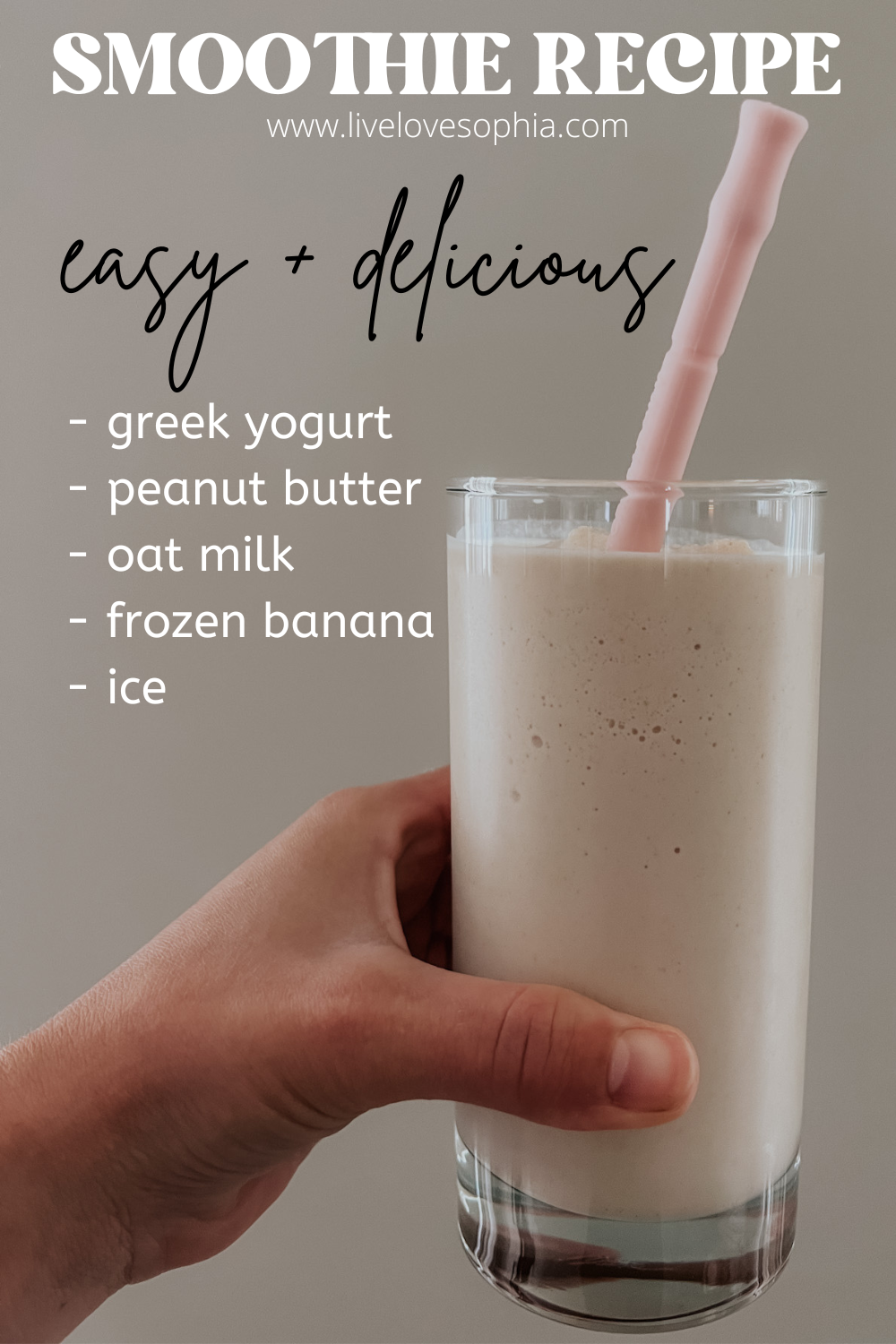 5 Ingredient Easy Peanut Butter Banana Smoothie